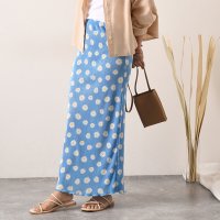 REAL STYLE/リアルスタイル REAL STYLE スカート ロング レディース マキシ丈 プリーツ 花柄 かわいい 大人 光沢 ウエストゴム 韓国ファッション/507149377