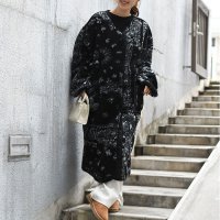 REAL STYLE/リアルスタイル REAL STYLE ボアコート レディース ロングコート ペイズリー柄 アウター 前開き おしゃれ ゆったり 韓国ファッション ノーカラー 軽/507149548