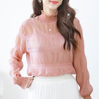 REAL STYLE/リアルスタイル REAL STYLE シアー ハイネック ブラウス 長袖 カットソー レイヤード UVケア 紫外線対策 可愛い セカンドスキン/507149685