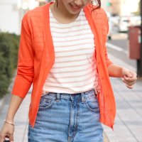REAL STYLE/リアルスタイル REAL STYLE カーディガン 薄手 長袖 七分袖 透け感 Vネック カーデ カットソー ショート丈/507149847