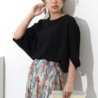 REAL STYLE/リアルスタイル REAL STYLE カットソー レディース 半袖 エンボス ドルマン 五分袖 七分袖 トップス 速乾 オフィス OL Tシャツ/507149873