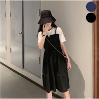 And Kawaii/アンドカワイイ And Kawaii ワンピース 重ね着風 華やか おしゃれ セクシー 新作 半袖 シンプル カジュアル 韓国風 韓流/507150236