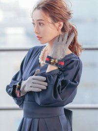 Retica/レティカ Retica ストライプチュール付きリボングローブ/507151778