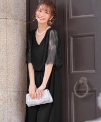 Retica/レティカ Retica 半袖レーススリーブVネックウエスト切替オールインワンパンツドレス 大きいサイズ/507151867
