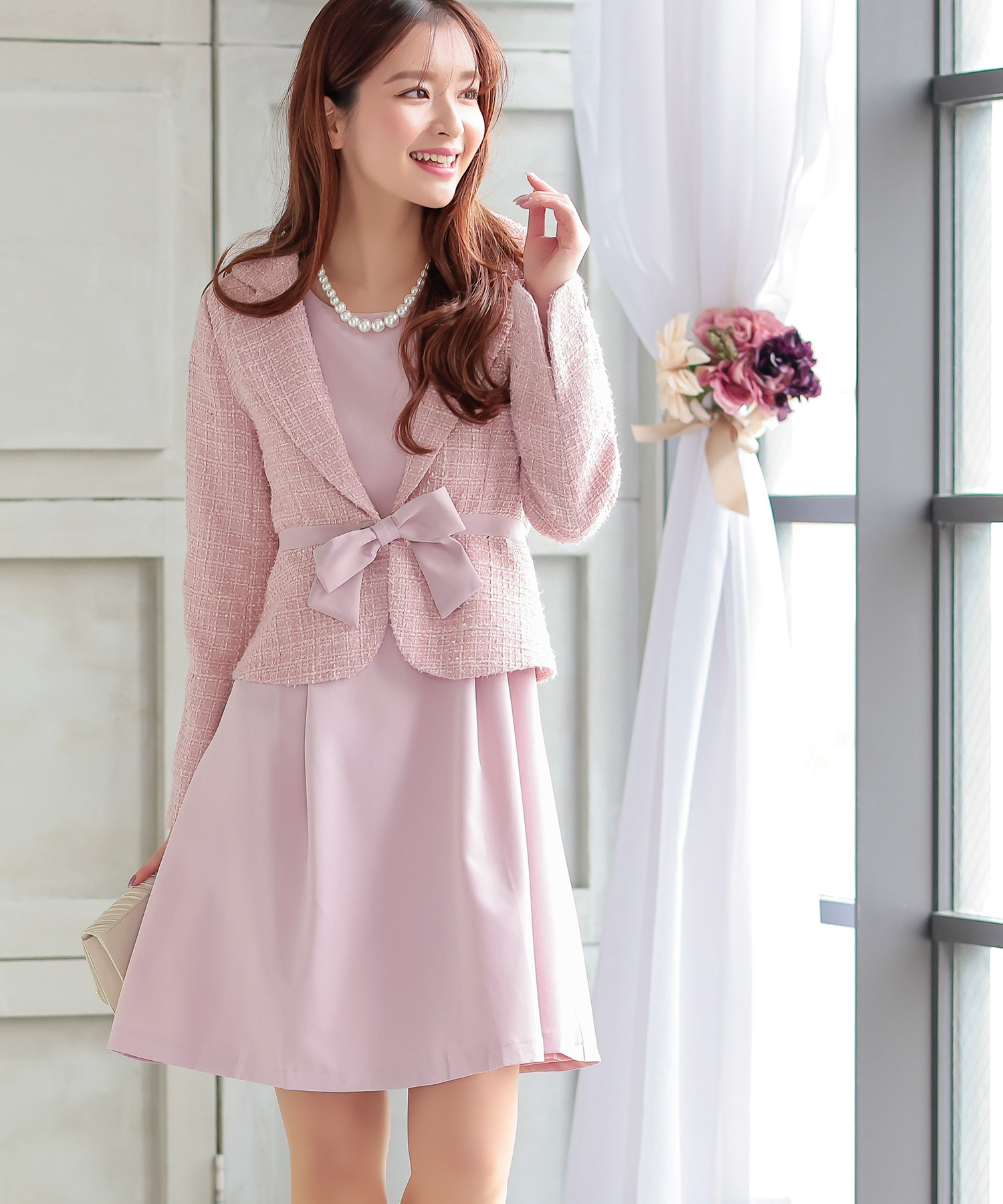 ★ FOXEY BOUTIQUE ツイードの襟とカフスワンピース★ ☆ FOXEY BOUTIQUE ツイードの襟とカフスワンピース☆ （FOXEY