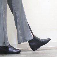 Kobe Oasis/コウベオアシス 神戸オアシス 【天然皮革】超軽量くしゅくしゅデザイン・インヒールショートブーツ EEE/507493980