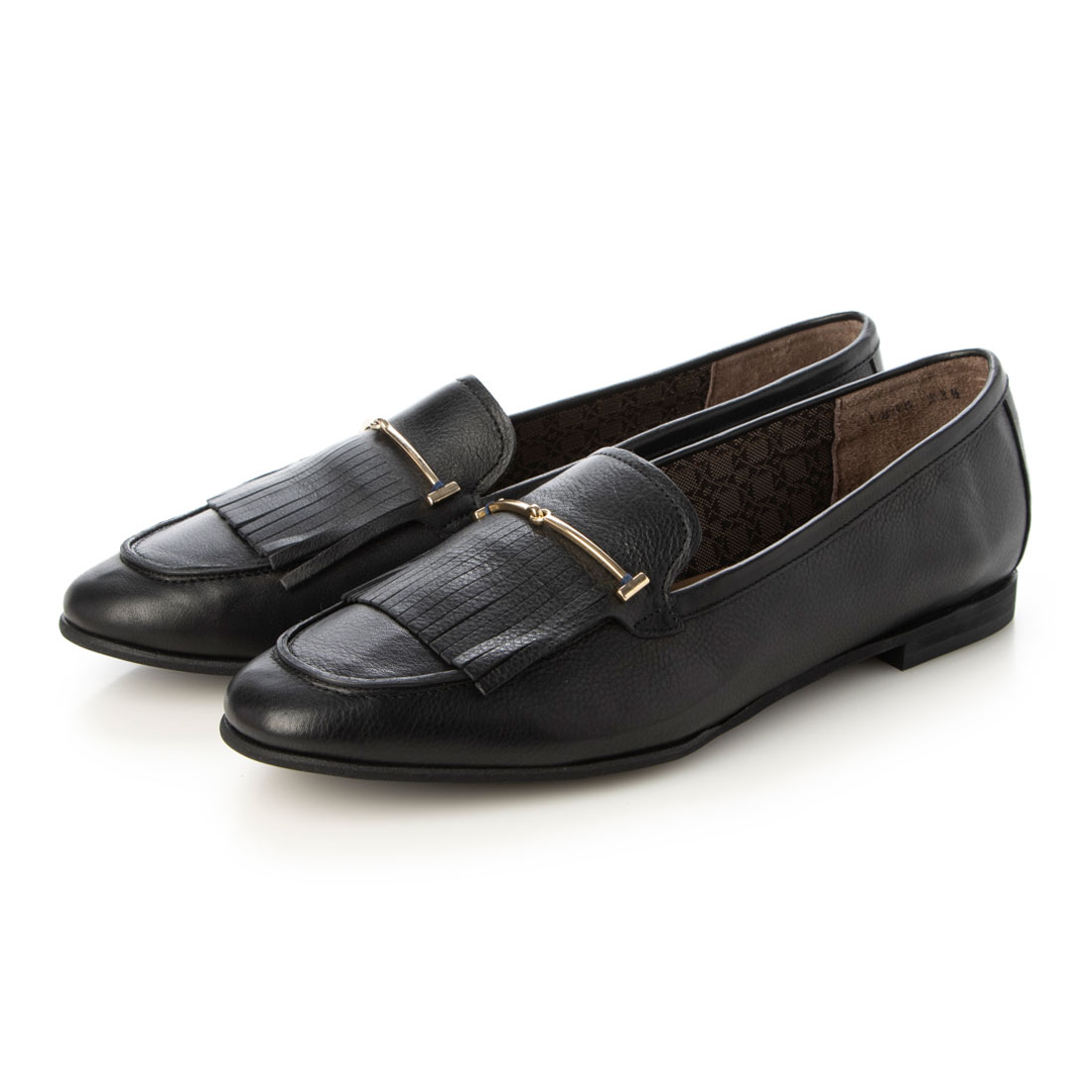 マッキントッシュロンドン 本革 ビットローファー フリンジシューズ 黒 22.5 マッキントッシュ ロンドン MACKINTOSH LONDON フリンジビット