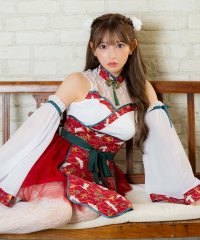 Tika/ティカ Tika コスプレ 付け袖ありフレアスカート体型カバー鶴柄和装束 [3点セット] 【返品不可商品】/507506402