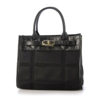 perche/ペルケ perche ナイロンキルト×クロコ型押し牛革2wayトートバッグS/507506558