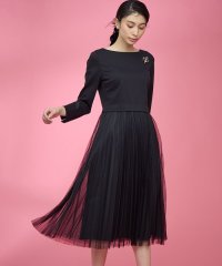 KUMIKYOKU(S SIZE)/【WEB限定・KUMIKYOKU NAVY】ジャージーコンビ ギャザーチュール ワンピース/507506688