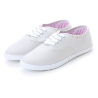 K's PLUS/ケーズプラス K's PLUS レースアップ ピンクストライプ レディースキャンバスシューズ kp_15047/507508522