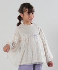 SHOO・LA・RUE(Kids) /【洗える/110－140cm】雪柄チュールがアクセント ラメ裏毛トップス/507509270