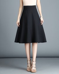 Lily of Valley/リリーオブバリー Lily of Valley ハイウエスト ミディ丈 フレア スカート 上品 きれいめ 無地 Aライン 膝下/507017293