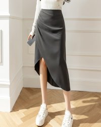 Lily of Valley/リリーオブバリー Lily of Valley カシュクール イレギュラー スカート 膝下 ひざ下 無地 上品 きれいめ 大人可愛い 清楚/507017706