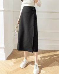 Lily of Valley/リリーオブバリー Lily of Valley バックスリット ラップ タイトスカート ハイウエスト カジュアル 上品 清楚 ミモレ丈 レディース/507017773