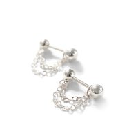 Noelmarket/ノエルマーケット Noelmarket ピアス 金属アレルギー対応 つけっぱなし フープピアス 18k シンプル チェーン 両耳用 シルバー ゴールド 誕生日 /507017785