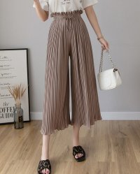 Lily of Valley/リリーオブバリー Lily of Valley ウエストリボン プリーツ パンツ ボトムス フレア 七分丈 カジュアル 上品 大人可愛い/507017873