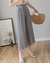Lily of Valley/リリーオブバリー Lily of Valley ウエストリボン プリーツ パンツ ボトムス フレア 七分丈 カジュアル 上品 大人可愛い/507017873