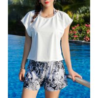 Angel Luna/エンジェル ルナ Angel Luna 【タンキニ水着4点セット】体型カバー タンキニ Tシャツ 半袖 ラッシュガード レディース ショートパンツ セパレート /507080495