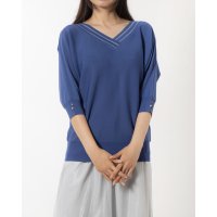 12Twelve Agenda/トゥエルブアジェンダ 12Twelve Agenda 前後2wayシアーネックドルマン5分袖ニットプルオーバー/507094378