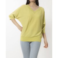 12Twelve Agenda/トゥエルブアジェンダ 12Twelve Agenda 前後2wayシアーネックドルマン5分袖ニットプルオーバー/507094378