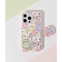 emonique/エモニーク emonique iPhone 花柄 マーブルデザイン ホルダー付き TPU スマホケース 【12/12pro/13/13pro/SE/SE第二世代/507097673