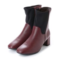HERB/ハーブ herb 本革&ストレッチコンビ チャンキーヒール ショートブーツ/507115907