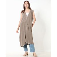STYLEBLOCK/スタイルブロック STYLEBLOCK 2WAY配色パイピングニットロングジレ/507133404