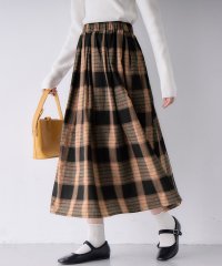 Viola e Viola/ヴィオラ エ ヴィオラ Viola e Viola ふんわりタックチェックミモレスカート/507160614