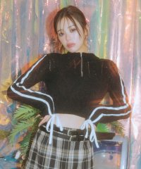 SPIRALGIRL/スパイラルガール SPIRALGIRL 透かし編みニットラインリボントップス/507490732