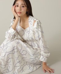 NATURAL BEAUTY BASIC/ラインリボンプリントワンピース/507498756