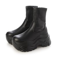 Mafmof/マフモフ Mafmof Mafmof(マフモフ)10cmメガ厚底クラッシュソールストレッチショートブーツ/507509344