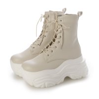 Mafmof/マフモフ Mafmof Mafmof(マフモフ)10cmメガ厚底クラッシュソールレースアップショートブーツ/507509345