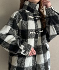 JUNOAH/ジュノア JUNOAH シャギーチェックダッフルコート/507509543