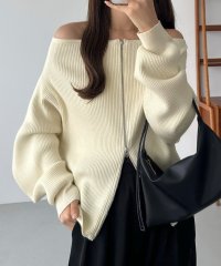 callautia/カラウティア callautia callautia Wジップオフショルニット/507509545