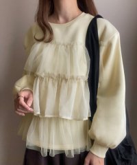 FILLOU/フィルー FILLOU FILLOU フリルドッキング裏起毛プルオーバー/507509550