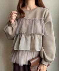 FILLOU/フィルー FILLOU FILLOU フリルドッキング裏起毛プルオーバー/507509550