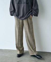coen/イージービューティーチェックワイドパンツ（WEB限定サイズ）/507510932