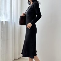 maison de LATIR/メゾンドラティール maison de LATIR 長袖ニットのプリーツロングワンピース/507513091