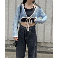 Jewelobe/ジュエローブ Jewelobe 透かし編みクロップドカーディガン/505525411