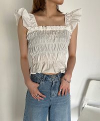 Jewelobe/ジュエローブ Jewelobe ショルダーフリルシャーリングトップス/505525692