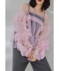 niana/ニアナ niana チュールフリルブラウス トップス ボリューム袖 結婚式 同窓会 お呼ばれ/505935851