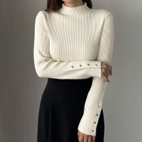 Louere/ルエレ Louere Louere ゴールドボタンリブニット/506726646