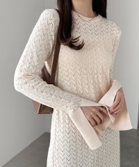 and　Me.../アンドミー andme バックオープン 透かし編み ロング ニット ワンピース/506884869