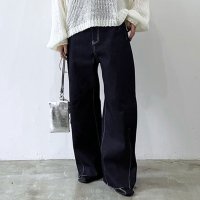 REAL STYLE/リアルスタイル REAL STYLE デニムパンツ レディース ワイド カーブパンツ ボトムス ジーンズ ジーパン 脚長 ズボン ゆったり 大きめ ハイウエスト/506886824