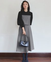 RUIRUE BOUTIQUE/ルイルエブティック RUIRUE BOUTIQUE 異素材MIXドッキング ストライプ ・ フレアワンピース/506893199