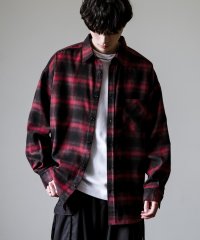 Rocky Monroe/ロッキーモンロー Rocky Monroe チェックシャツ ネルシャツ 長袖 メンズ レディース レギュラーカラー 総柄 無地 オンブレ オーバーサイズ 柔らか/506894222