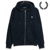 FRED PERRY/フレッドペリー FRED PERRY HOODED ZIP THROUGH SWEATSHIRT BLACK [J7536－198]/506903244