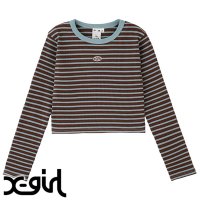 X-girl/エックスガール X－girl OVAL LOGO L/S TOP BROWN [105243013022]/506909176