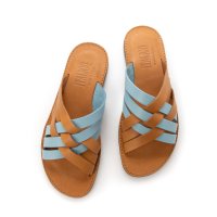 ITALICO/イタリコ ITALICO 徳島 本革 おしゃれ 編み込みコンビサンダル 国産レザーサンダル 皮サンダル 本革2トーンカラー/506922345